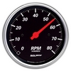 3-3/8" IN-DASH TACHOMETER, 0-8,000 RPM, DESIGNER BLACK